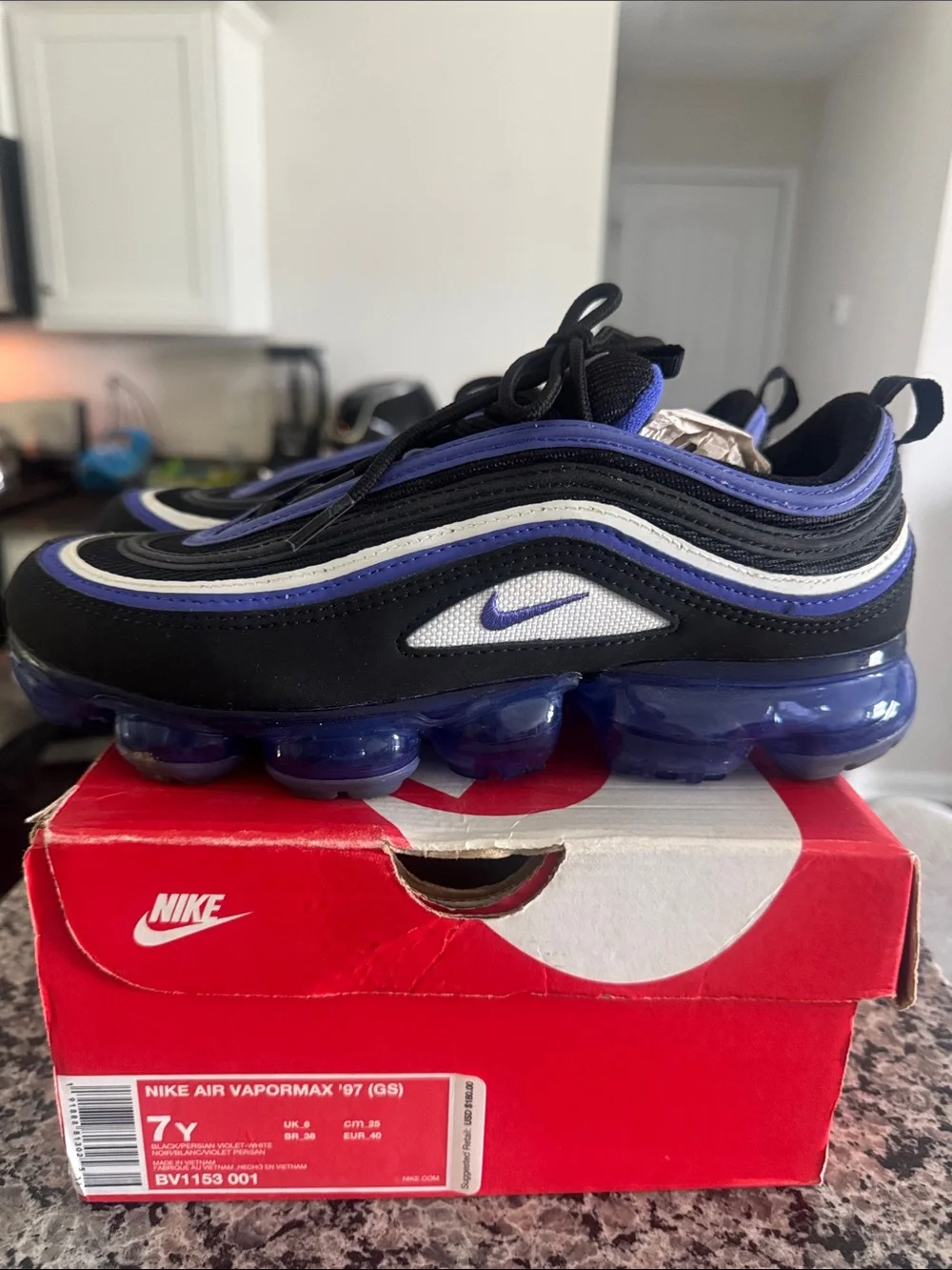 Nike Kids Black & Purple VaporMax 97 Sneakers
